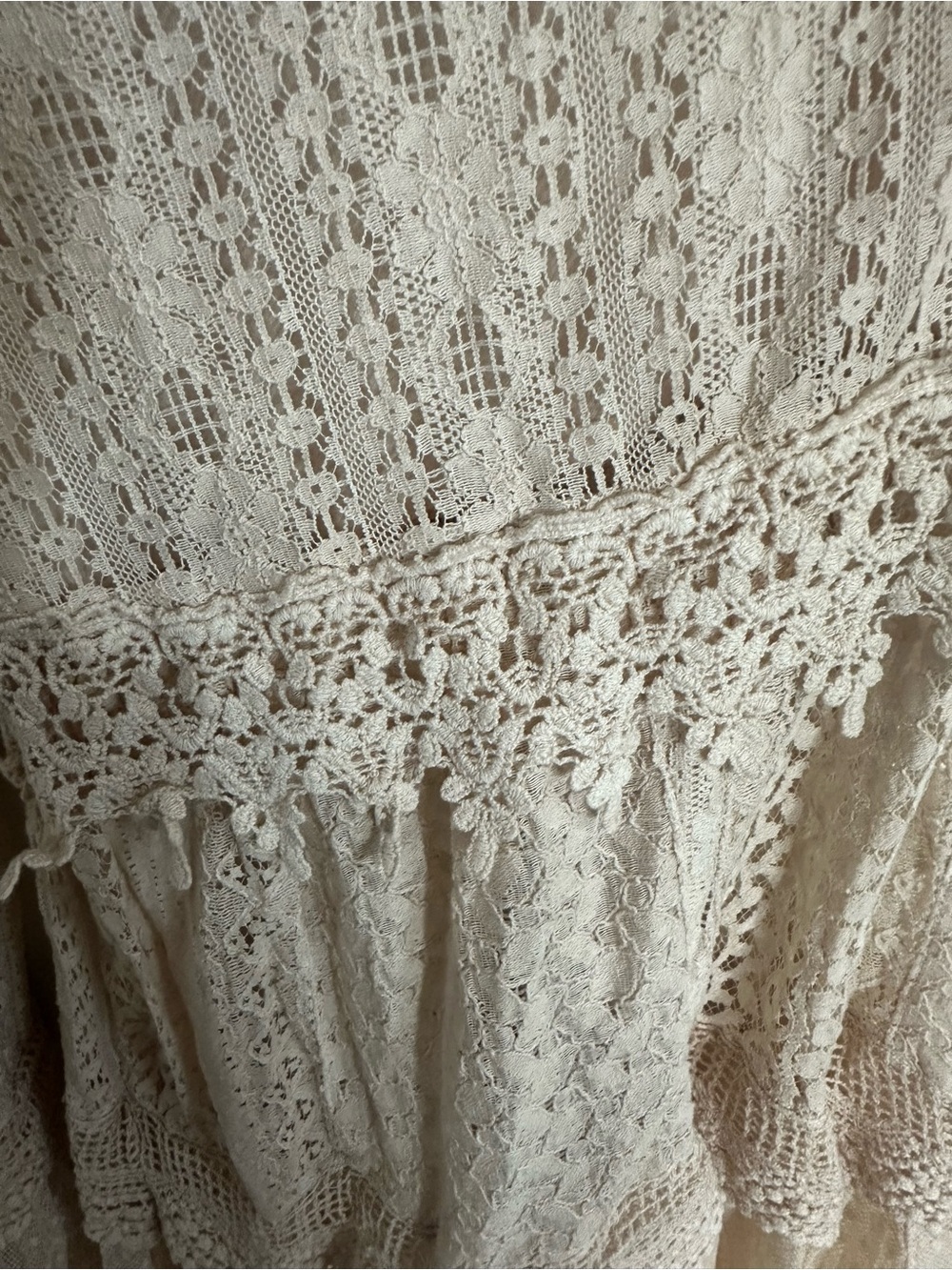 Boho Lace Wide-Leg Pants in Cream - Picture 7 of 7
